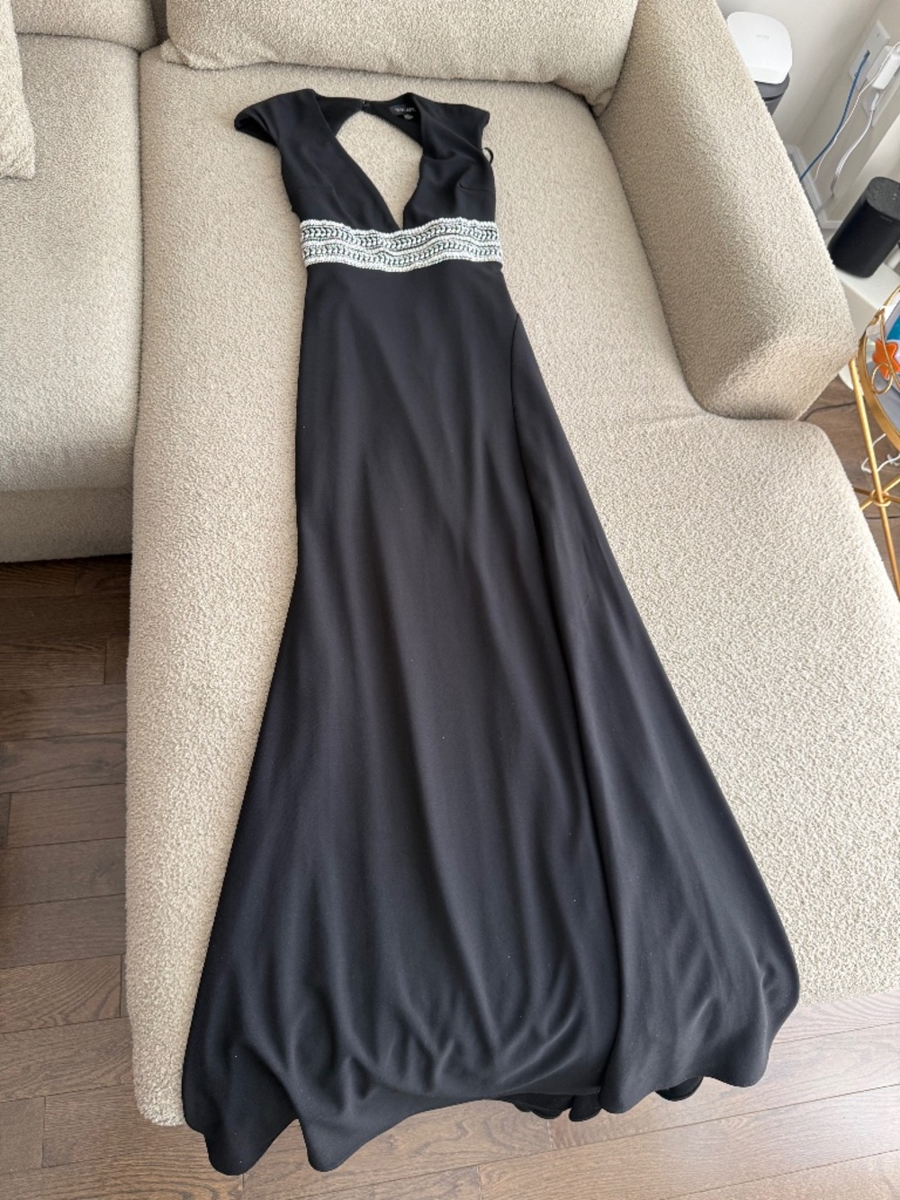 Black Deep V Xscape Dress - Size 2